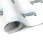 Klassisches Retro Cars Vintages Aquarellmuster Geschenkpapier (Rolleneckpunkt)