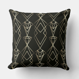Klassisches Retro-Design in Schwarz und Gold Kissen