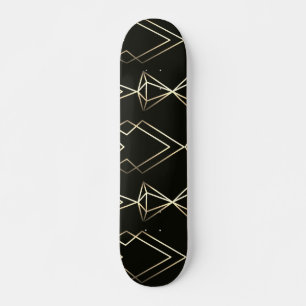 Klassisches Retro-Design in Schwarz und Gold Skateboard