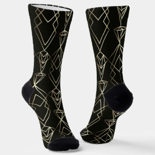 Klassisches Retro-Design in Schwarz und Gold Socken