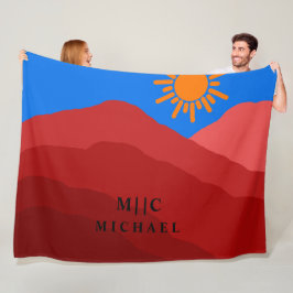 Klassisches Retro-einfaches, modernes Monogramm pe Fleecedecke