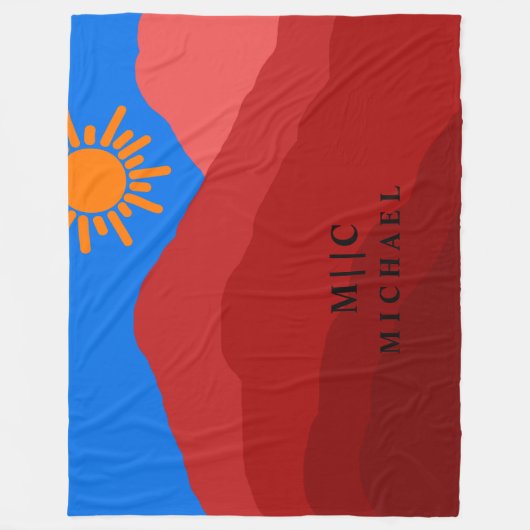 Klassisches Retro-einfaches, modernes Monogramm pe Fleecedecke (Vorderseite)