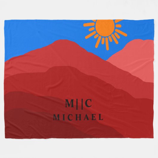 Klassisches Retro-einfaches, modernes Monogramm pe Fleecedecke (Vorderseite (Horizontal))