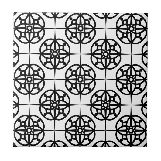 Klassisches Retro-Feeling geometrisches Muster Fliese (Vorderseite)