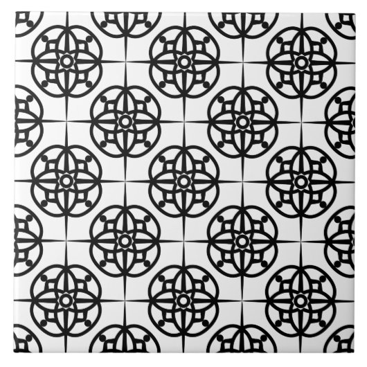 Klassisches Retro-Feeling geometrisches Muster Fliese (Vorderseite)