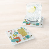 Klassisches Retro Glasuntersetzer (Schrägansicht)