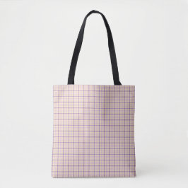 Klassisches Retro-Karo-Muster in Creme und Lila Tasche