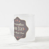 Klassisches Retro-Label mit individuellem Text Mattglastasse (Vorderseite Links)