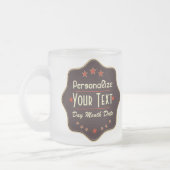 Klassisches Retro-Label mit individuellem Text Mattglastasse (Links)