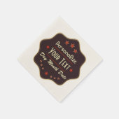 Klassisches Retro-Label mit individuellem Text Serviette (Ecke)