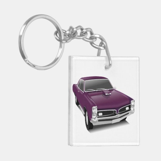 Klassisches Retro-Lila Auto Schlüsselanhänger (Vorderseite links)