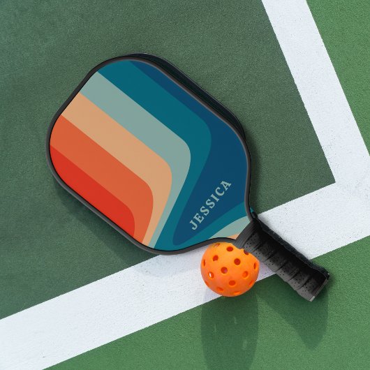 Klassisches Retro-Muster für Wavy Stripes Pickleball Schläger