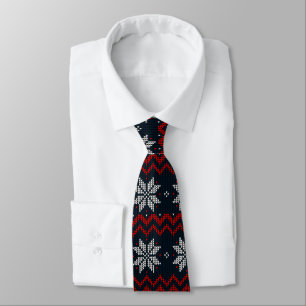 Klassisches Retro-Muster mit Ornament Navy Red Xma Krawatte