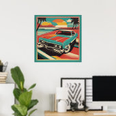 Klassisches Retro-Oldtimer-Autoplakat Poster (Heimbüro)