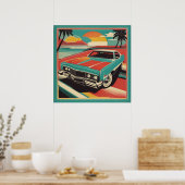 Klassisches Retro-Oldtimer-Autoplakat Poster (Küche)
