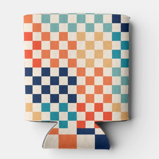 Klassisches Retro-Prüfbrettmuster Dosenkühler (Rückseite)