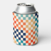 Klassisches Retro-Prüfbrettmuster Dosenkühler (Kanne Rückseite)