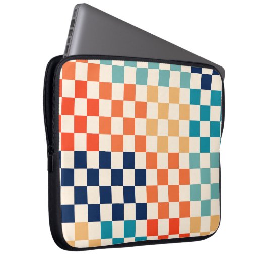Klassisches Retro-Prüfbrettmuster Laptopschutzhülle (Vorne Rechts)