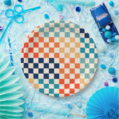 Klassisches Retro-Prüfbrettmuster Pappteller (Party)