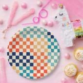 Klassisches Retro-Prüfbrettmuster Pappteller (Party)
