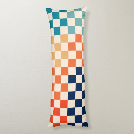 Klassisches Retro-Prüfbrettmuster Seitenschläferkissen (Rückseite (Vertikal))