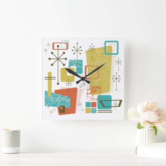 Klassisches Retro Quadratische Wanduhr (Zuhause)