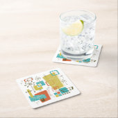 Klassisches Retro Rechteckiger Pappuntersetzer (Vor Ort)