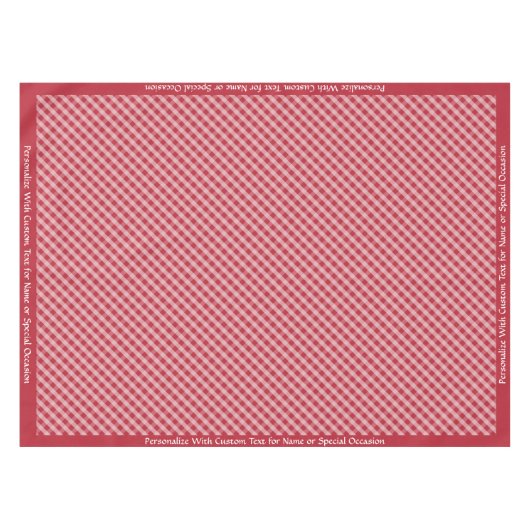 Klassisches Retro Red Checkered Gingham-Muster Tischdecke (Vorderseite (Horizontal))