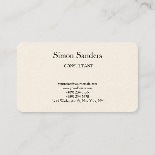 Klassisches Retro Schlicht Einfach Minimalistisch Visitenkarte (Vorderseite)