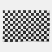 Klassisches Retro Schwarz & Weiß mit Schachbrett ( Geschirrtuch (Horizontal)