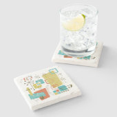 Klassisches Retro Steinuntersetzer (Seitenansicht)