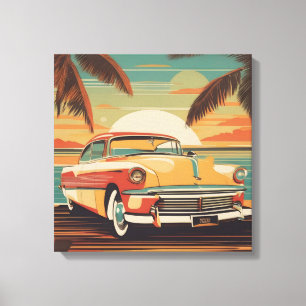 Klassisches Retro-Vintage-Autoposter Leinwanddruck