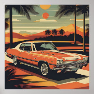 Klassisches Retro-Vintage-Autoposter Poster