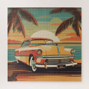 Klassisches Retro-Vintage-Autoposter Puzzle