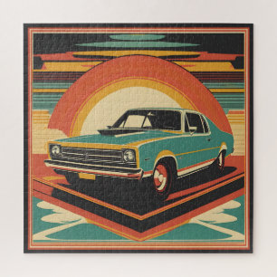 Klassisches Retro-Vintage-Autoposter Puzzle