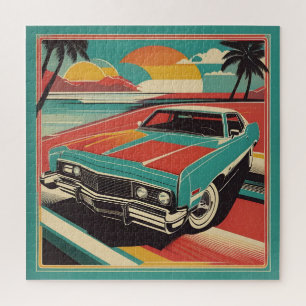 Klassisches Retro-Vintage-Autoposter Puzzle