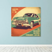 Klassisches Retro-Vintage-Poster Leinwanddruck (Insitu (Holzboden))