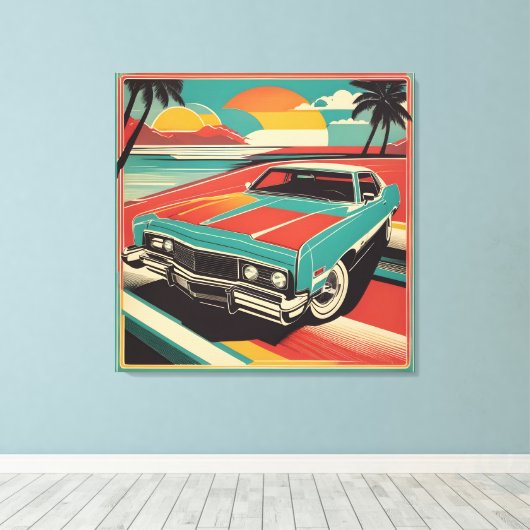 Klassisches Retro-Vintage-Poster Leinwanddruck (Insitu (Holzboden))