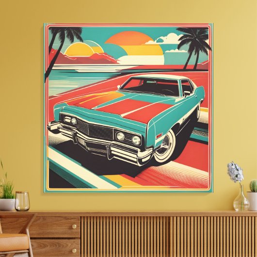 Klassisches Retro-Vintage-Poster Leinwanddruck (Insitu (Wohnzimmer))