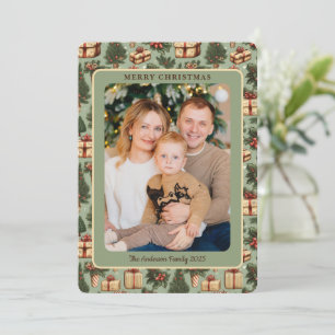 Klassisches Retro-Weihnachtsfoto im Vintage-Stil Feiertagskarte