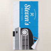 Klassisches Retroauto| Eigene Markenbezeichnung Strandtuch (Vorderseite)