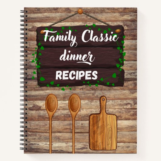 Klassisches Rezept für das Abendessen Notizblock (Vorderseite)
