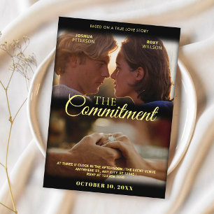 Klassisches Romantik-Filmplakat Foto Hochzeit Einladung