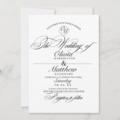 Klassisches Romantisches Script-Foto Monogram Wedd Einladung (Vorderseite)