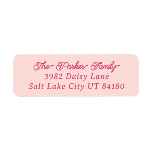 Klassisches Rosa auf rosa Rücksendeadresse (Vorne)