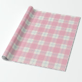 Klassisches Rosa & Blau Preppy Karo Geschenkpapier (Ungerollt)