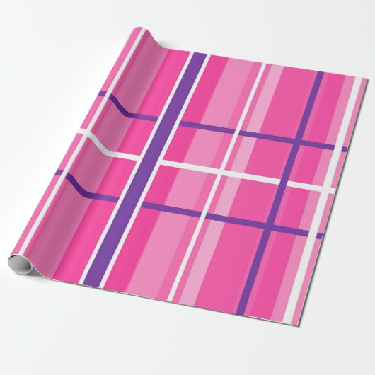 Klassisches rosa Buffalo Kariertes Wrapping Paper Geschenkpapier (Ungerollt)