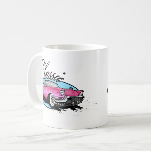 Klassisches rosa Cadillac Kaffeetasse (Vorderseite Links)