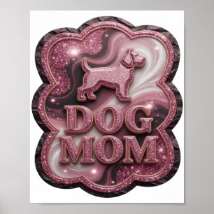 Klassisches Rosa DOG MOM Poster