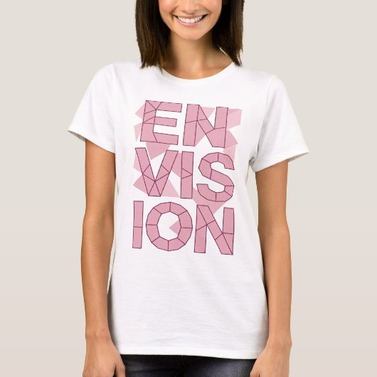 Klassisches Rosa ENVISION Fettes Design T-Shirt (Vorderseite)